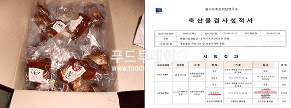 대장균 검출된 제품 (족발)