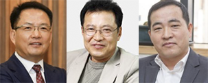 왼쪽부터 임금옥 BHC대표, 현철호 네네치킨 회장, 이현우 치킨마루 대표
