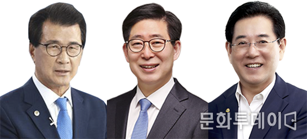 왼쪽부터 이시종 충북도지사, 양승조 충남도지사, 김영록 전남도지사