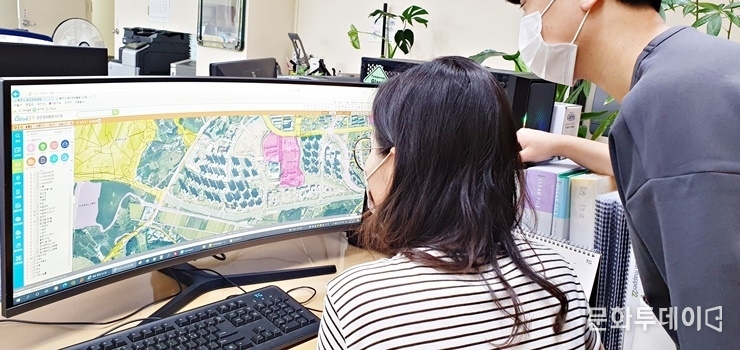 항공사진(정사영상)을 충주시 공간정보시스템에 탑재 완료