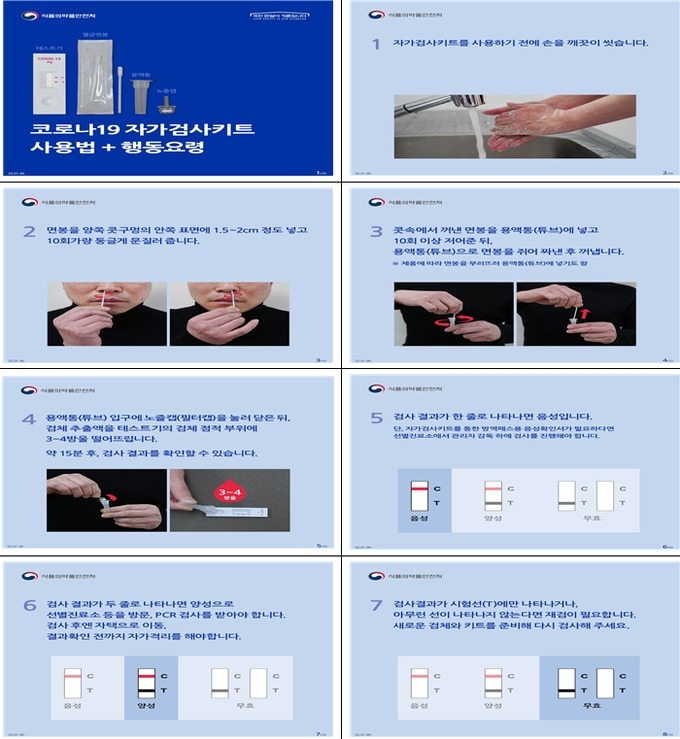 식약처가 발표한 자가진단키트 사용법 카드뉴스