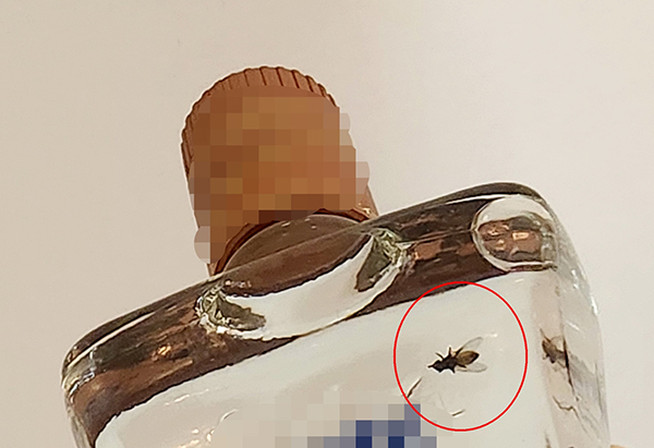술병 안에 든 벌레 추정 물체<br>

