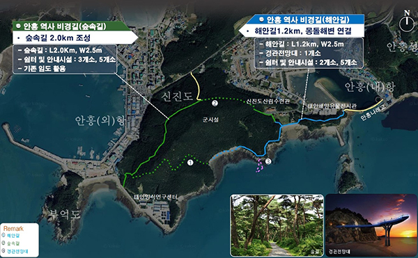 안흥항 비경길 조성 계획도<br>
