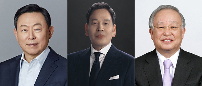시진 좌로부터 신동빈 롯데그룹 회장, 정용진 신세계그룹 회장, 손경식 CJ그룹 회장<br>
