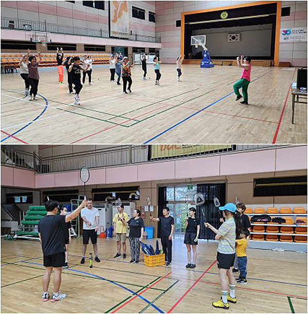 지난 21일 진행된 배드민턴 및 줌바댄스 동아리