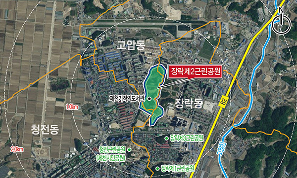 제천 장락 제2근린공원 조성사업 위치도<br>
