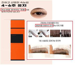 <strong>기능성 심사 내용과 다른 광고(속눈썹 사용 광고)</strong>