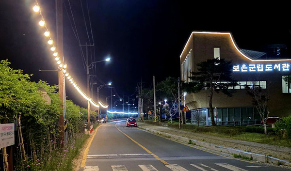 보청천변에 설치된 경관조명<br>
