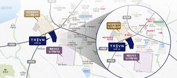 트리븐서산 위치도<br>
