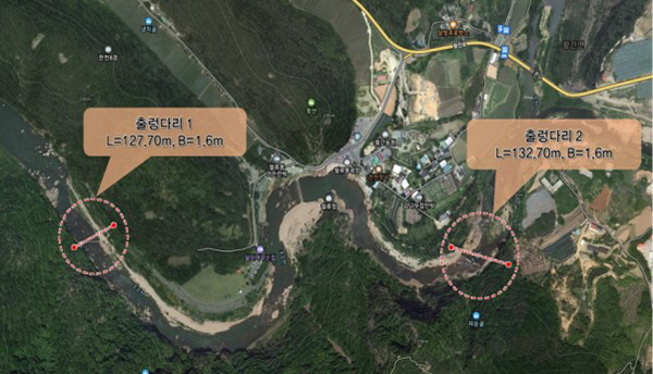 영동군 출렁다리 조성 예정지<br>
 