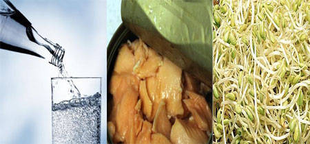 탄산수, 연어캔, 콩나물