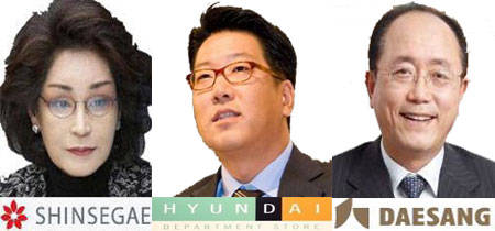 이명희 신세계그룹 회장, 정지선 현대백화점그룹 회장, 이상철 대상FNF대표